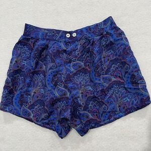 Victoria Secret Gold Label Silk Boxer Shorts Italy VTG Luxury Sleepwear Paisley